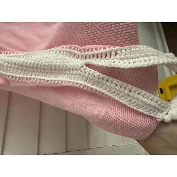 Lilly Pulitzer Damara Coolmax pink sweater with white side detailing size Small - Picture 6 of 6